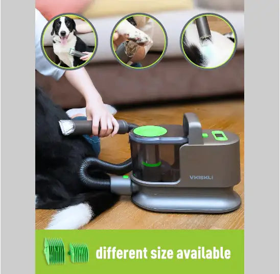 Daski Vkiskli Pet Grooming Kit with Vacuum – Dog & Cat Clippers, Low Noise, All-in-One