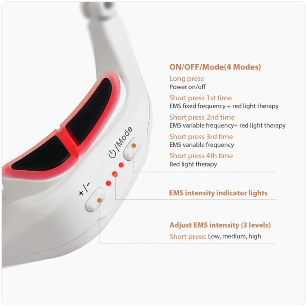Rechargeable Red-Light Eye Massager — White