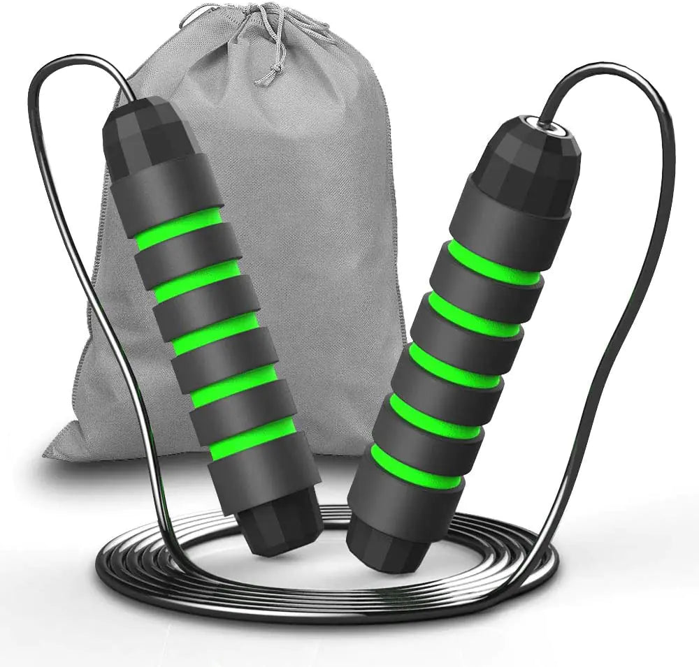 Light jump rope with EVA foam handles and storage pouch