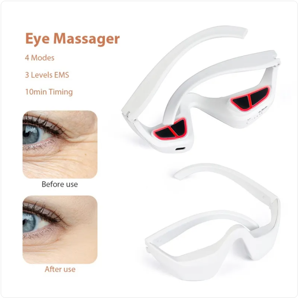 Rechargeable Red-Light Eye Massager — White
